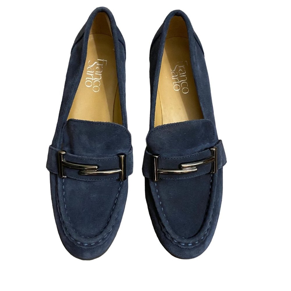 Franco Sarto Navy Suede Loafers